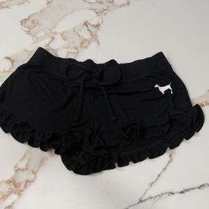 Victoria Secret Pink size S black Ruffle Trim Women Shorts